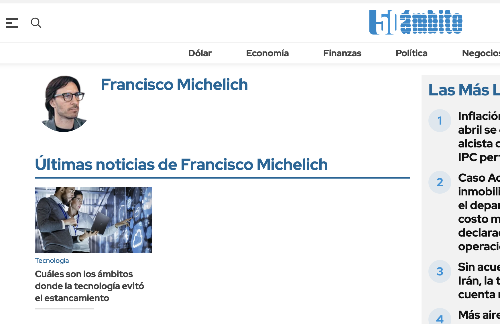 Francisco Michelich en Ámbito